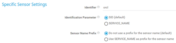Specific Sensor Settings